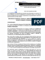 Moción de Censura Contra El Ministro Del Interior