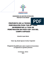 Propuesta de La Tecnología de Perforación Push The Bit para Incrementar La Tasa de Penetración en Pozo Cop - x3d Del Campo Copoazú