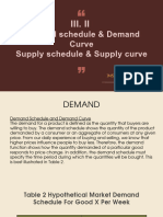 LESSON III - II Demand Schedule Demand Curve Supply Schedule Supply Curve