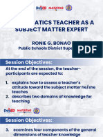 SESSION 2 Mathematics Teacher As A Subject Matter Expert