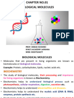 Chapter No. 01 Biological Molecules by Prof. Imran Soomro