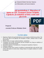 Lecture 04. Lipid Metabolism-1. Digestion of Lipids in GIT. Transport Forms of Lipids