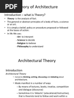 Theory of Architecture I Lecture A