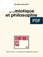 Sémiotique Et Philosophie A Partir Et A L'encontre de Husserl Et de Carnap (Georges Kalinowski)