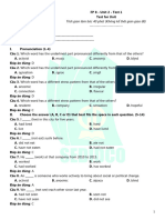 Bài ôn tập học kì I - Unit 2 - Test 1 (key)