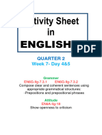 Activity Sheet in English 6: Week 7-Day 4&5