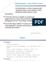 Boulder Lectures On Fluid Dynamics