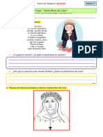 6° Ficha de Trabajo 28 de Agosto Religión