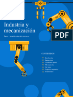 Presentación Proyecto Industrial Mecanizado Ilustraciones Azul y Amarillo