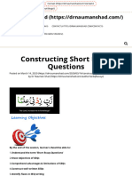 Constructing Short Essay Questions - DR Nauman Shad