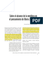 Sobre El Alcance de La Metáfora en El Pensamiento de María Zambrano