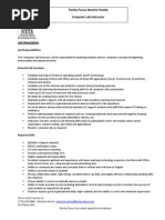 Computer Lab Instructor Job Description 9-2011