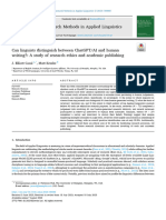 Can Linguists Distinguish Between ChatGPT:AI and Human Writing? - A Study of Research Ethics and Academic Publishing