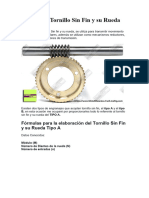 Cálculo de Tornillo Sin Fin y Su Rueda