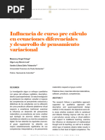 Influencia de Curso Pre Cálculo en Ecuaciones Diferenciales y Desarrollo de Pensamiento Variacional