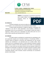 PROCESSO-CONSULTA CFM Nº 10/2018 - PARECER CFM Nº 9/2018 Interessado: Assunto: Relator: EMENTA: A Ozonioterapia É Procedimento Experimental