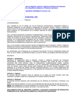 D.S. #016-2011 - Reglamento para El Registro, Control y Vigilancia Sanitaria de PF, DM y PS