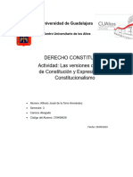 Las Versiones de La Idea de Constitución y Expresiones Del Constitucionalismo - Alfredo Josiel de La Torre Hernández