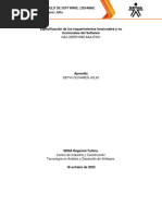 Especificación de Los Requerimientos Funcionales y No Funcionales Del Software