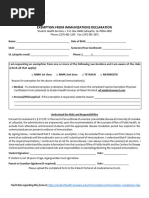 Exemption From Immunizations Form 3-23-23