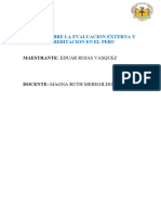 Ensayo Sobre La Evaluacion Externa y Acreditacion en El Peru