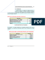 Detalles de Gastos de Puesta en Marcha