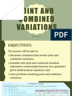 LESSON 2 Joint and Combined Variations
