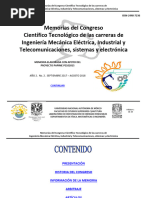 Memorias Del Congreso Cientifico Tecnologico de Las Carreras de Ingenieria Mecanica Electrica, Industirla y Telecomunicaciones, Sistemas y Electronica - Año 2