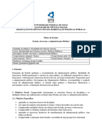 Plano de Ensino - Estado, Governo e Administração Pública