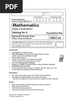 Aiming For 4 (Set 1) Practice Paper 2F