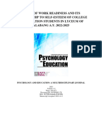 Level of Work Readiness and Its Relationship To Self-Esteem of College of Education Students in Lyceum of Alabang A.Y. 2022-2023