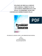 Implementation of Special Science Elementary School Curriculum As Correlate of School Performance and Instructional Leadership: Basis For Continuous Improvement Plan