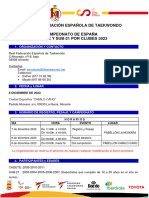 Dia 3, 8 Diciembre Circular Combate Cadete y Sub 21 Por Clubs 2023