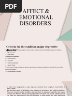 Affect 0 Emotional Disorders