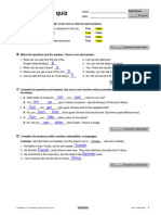 Touchstone 1 - 2nd Edition - Quiz Unit 9 Answer