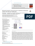 Mechanical Properties and Microstructure of Additively Manufactured Stainless Steel With Laser Welded Joints