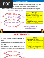 Percentages Comp Int Express As and Reverse % One Lesson