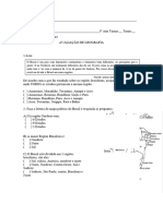 Avaliação Geografia 2016