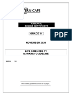 Life Sciences p1 Memo Gr11 Nov 2020 Eng D