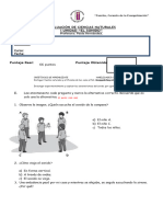 Prueba de Ciencias Naturales I Unidad Tercero El Sonido 2017