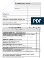 Argument Analysis Feedback Checklist 2023