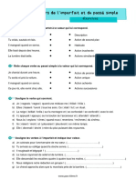 Exercices 6ème Les Valeurs de Limparfait Et Du Passé Simple