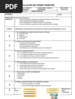 Evaluación Del Primer Trimestre de Sexto de Egb