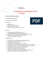 Suggested Answers Speaking Part 2-9-12 - 2023