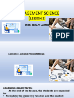 Lesson 2 Linear Programming
