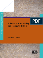 Allusive Soundplay in The Hebrew Bible Jonathan G. Kline