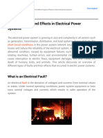 Types of Faults in Electrical Power Systems and Their Effects