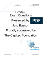 Grade 8 Exam Questions