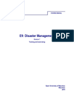 E9: Disaster Management: Training and Exercising