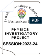 Physics Investigatory Project Cbse